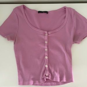 Pink brandy Melville Zelly button up top